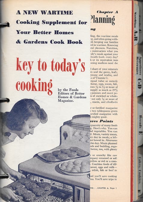 Better Homes & Gardens Cook Book, 1943, with New Wartime Cooking Supplement
