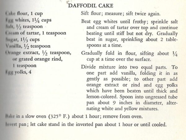 Daffodil Cake for Easter from Woman's Home Companion Cook Book