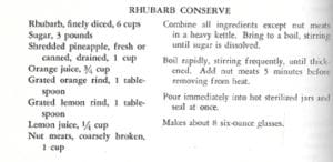 Rhubarb Conserve from Woman's Home Companion Cook Book, 1950