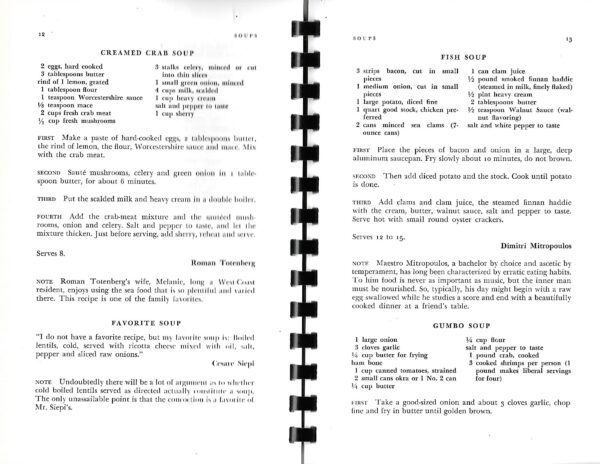 vintage recipes from musicians