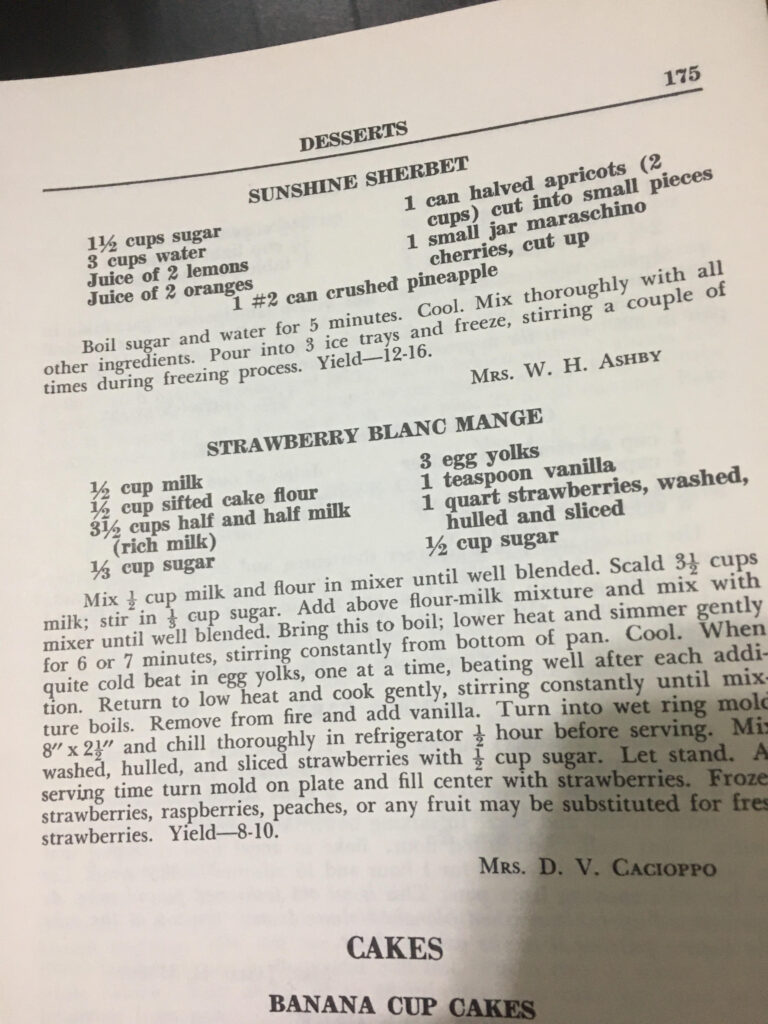 Strawberry Blanc Mange from River Road Recipes, 1959