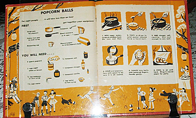 Pop Corn Balls from Children's Picture Cook Book, 1944, First Edition, First Printing, Mint Condition!